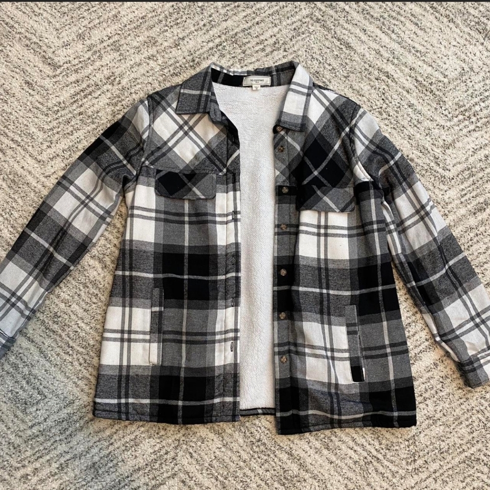 No Comment Flannel Shacket